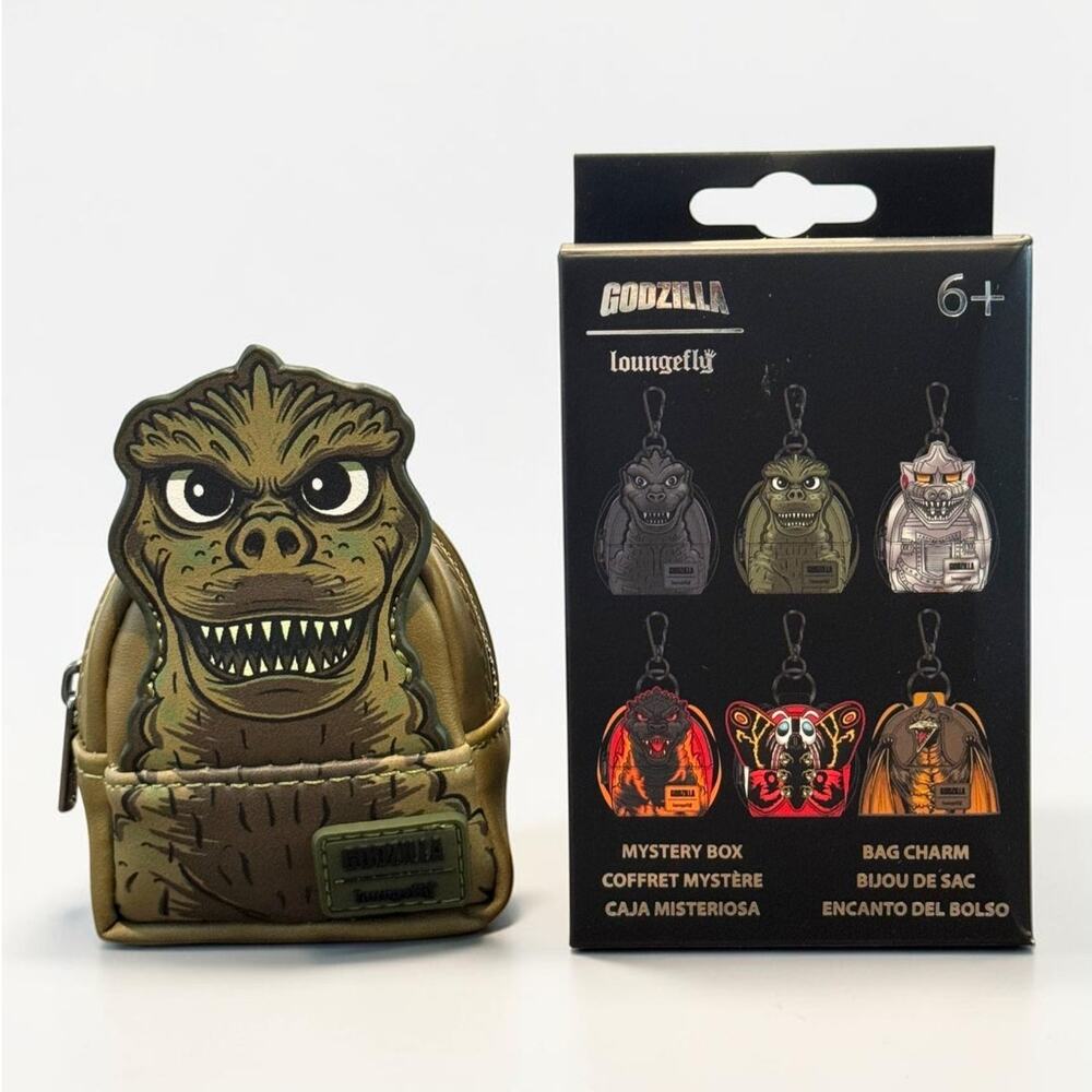 Loungefly 60"s Godzilla Mini Backpack Bag Charm EE Exclusive LE NWT